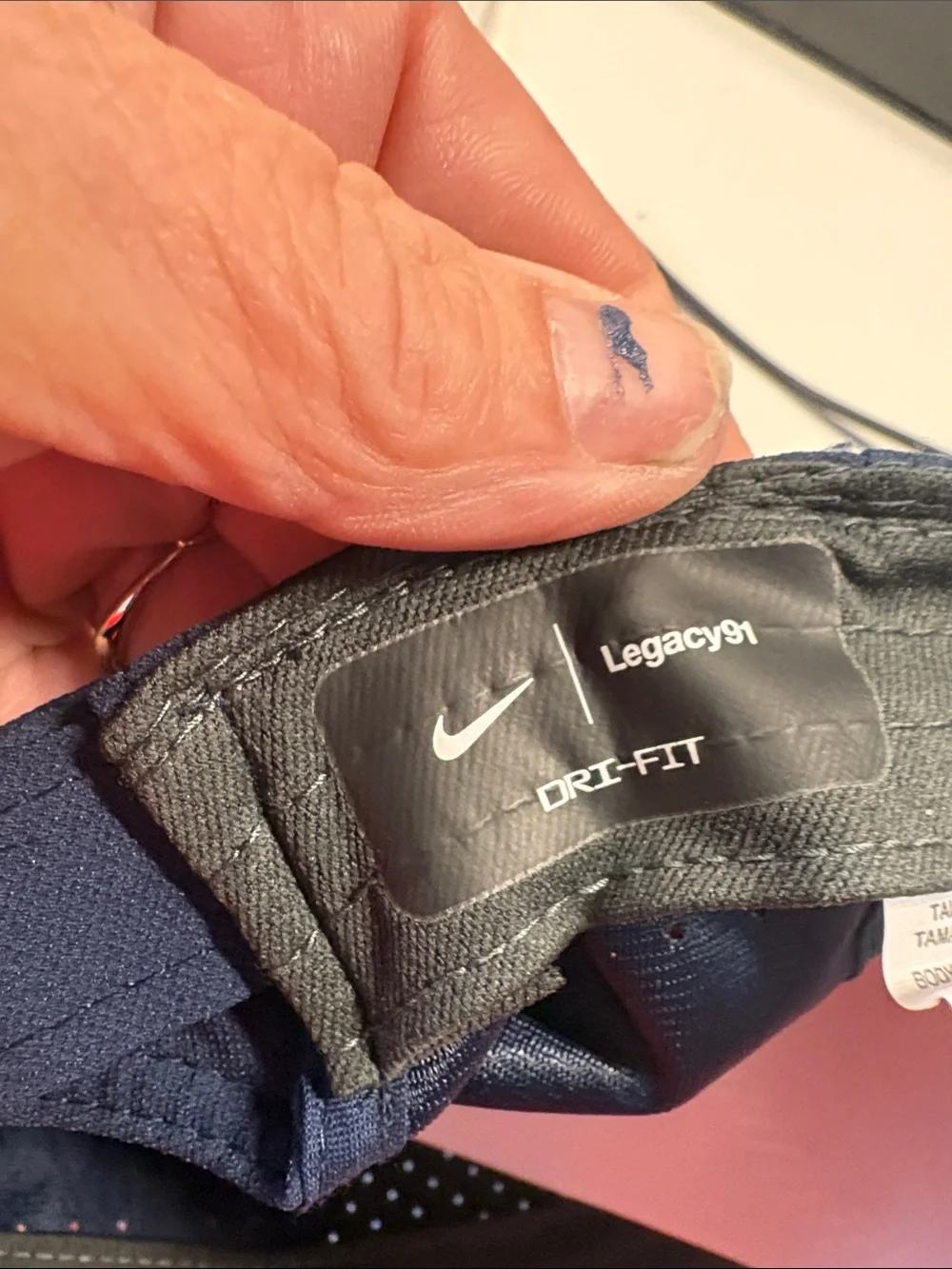 Nike Navy Blue Dri-FIT Performance Baseball Cap with White Swoosh